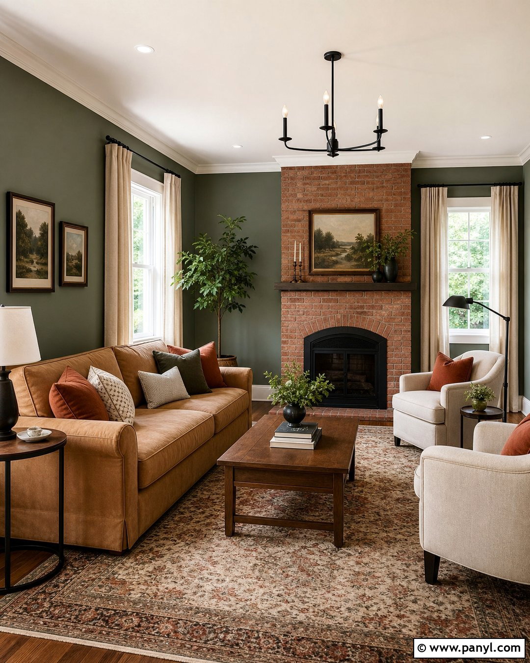 Sage Green Walls With Red Brick - 35 sage green wall color ideas