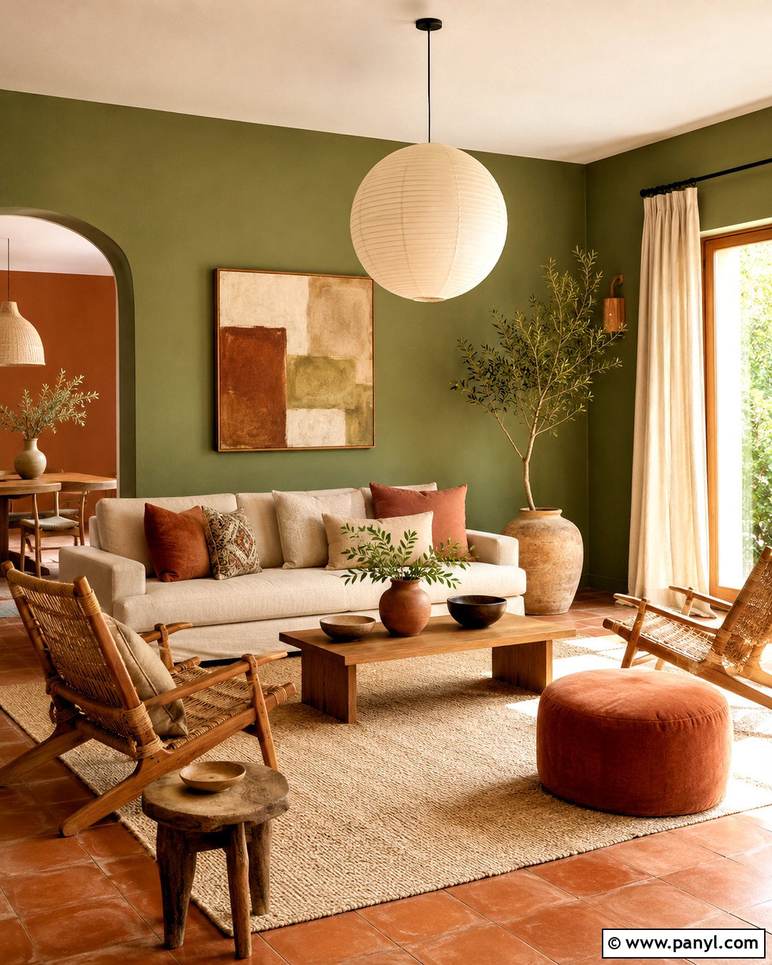 Sage Green Walls With Terracotta Decor - 20 Warm Green Wall Color Ideas