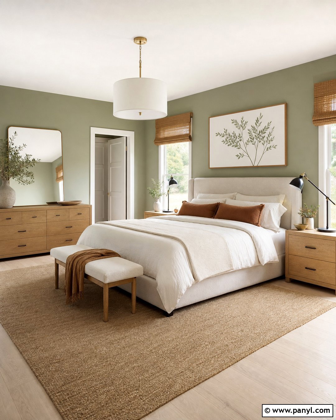 Sage Green Walls With White Oak Floors - 25 Wall Floor Color Combination Ideas