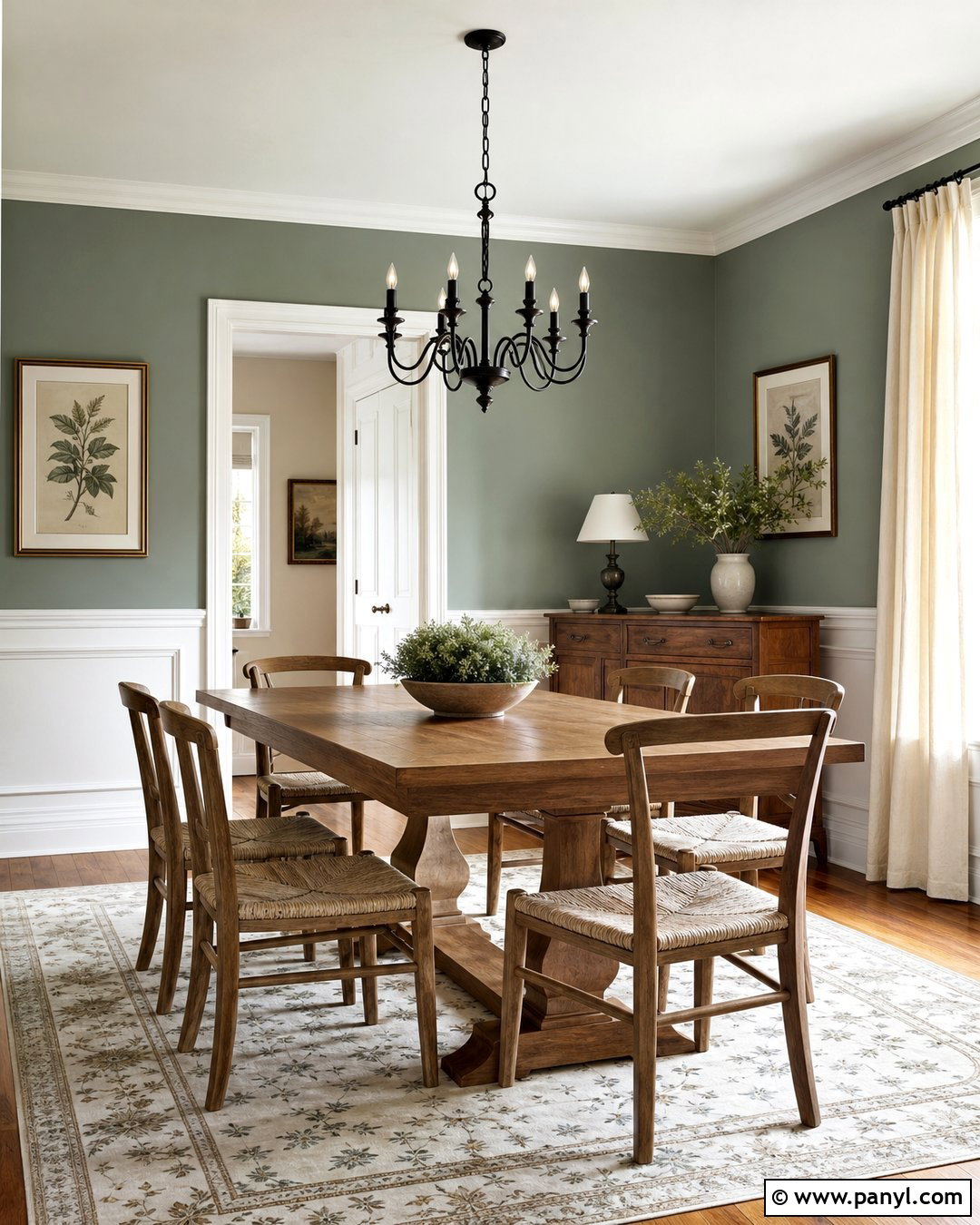 Sage Green Walls With White Wainscoting - 35 sage green wall color ideas