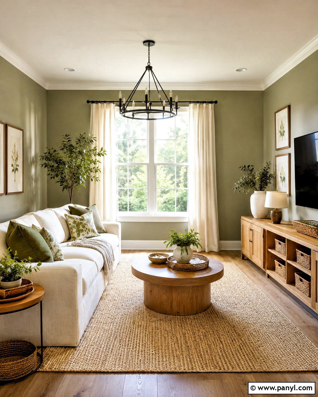 Sage Green Warm White And Natural Oak Living Room Color Combination - 20 best color combinations for living room ideas
