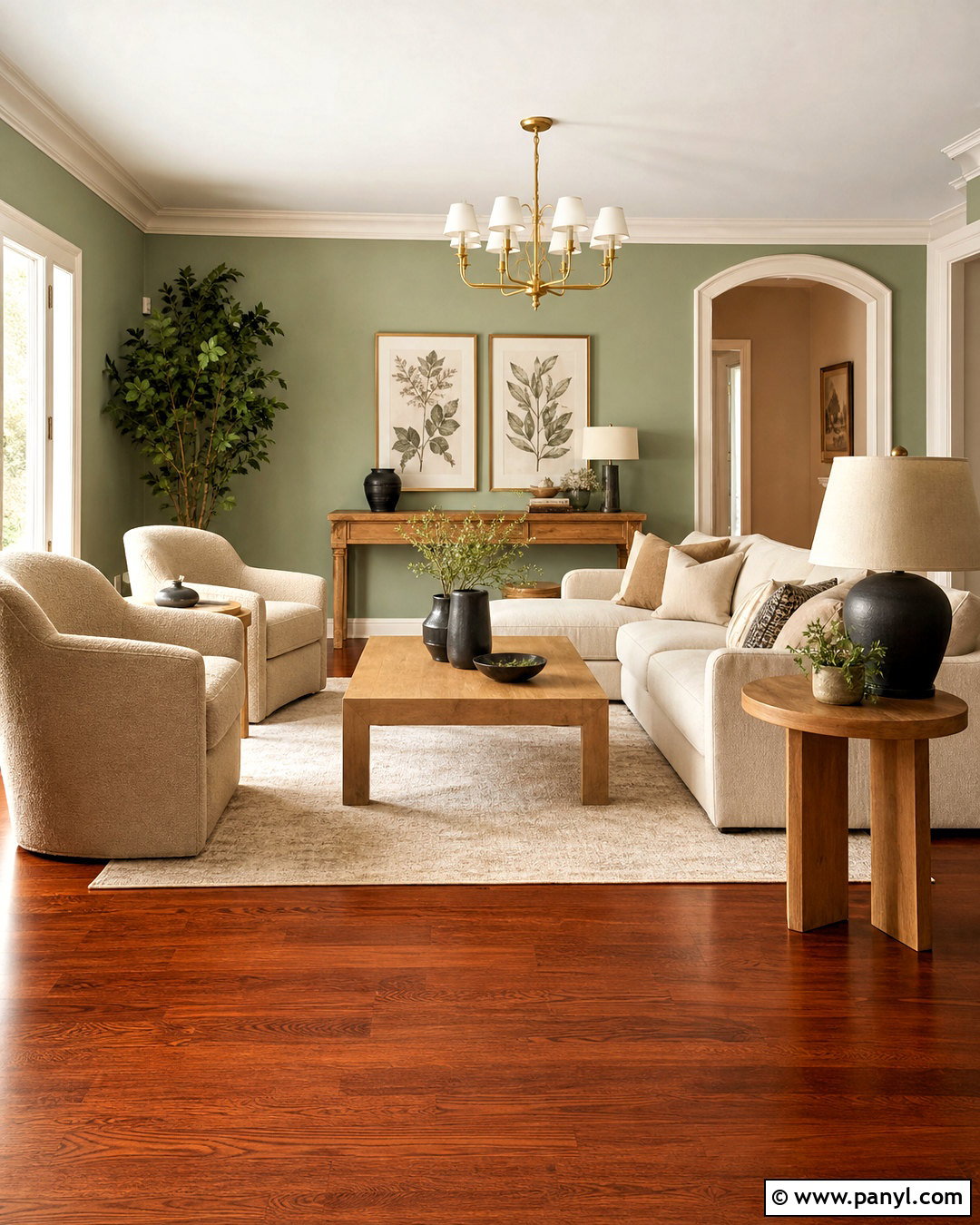 Sage Green With Cherry Wood Floors - 20 cherry wood floors color schemes