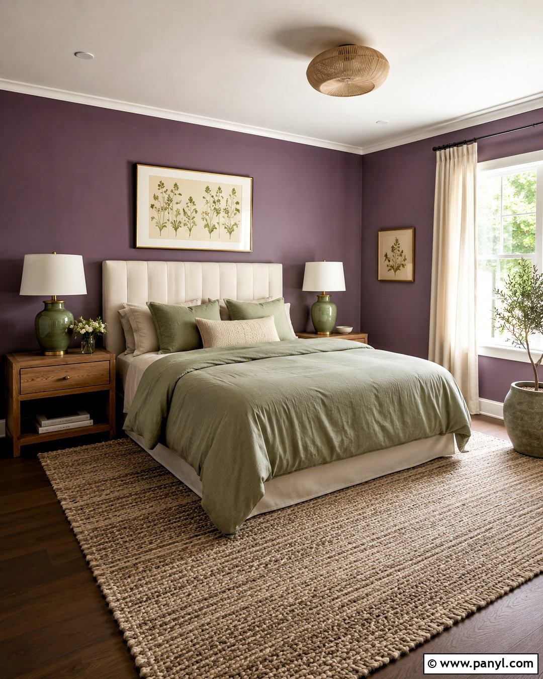Sage Green With Purple Walls - 20 colors that go with purple walls