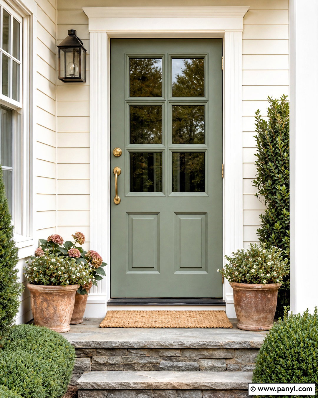 Sage Green Wooden Door - 20 wooden door colour ideas