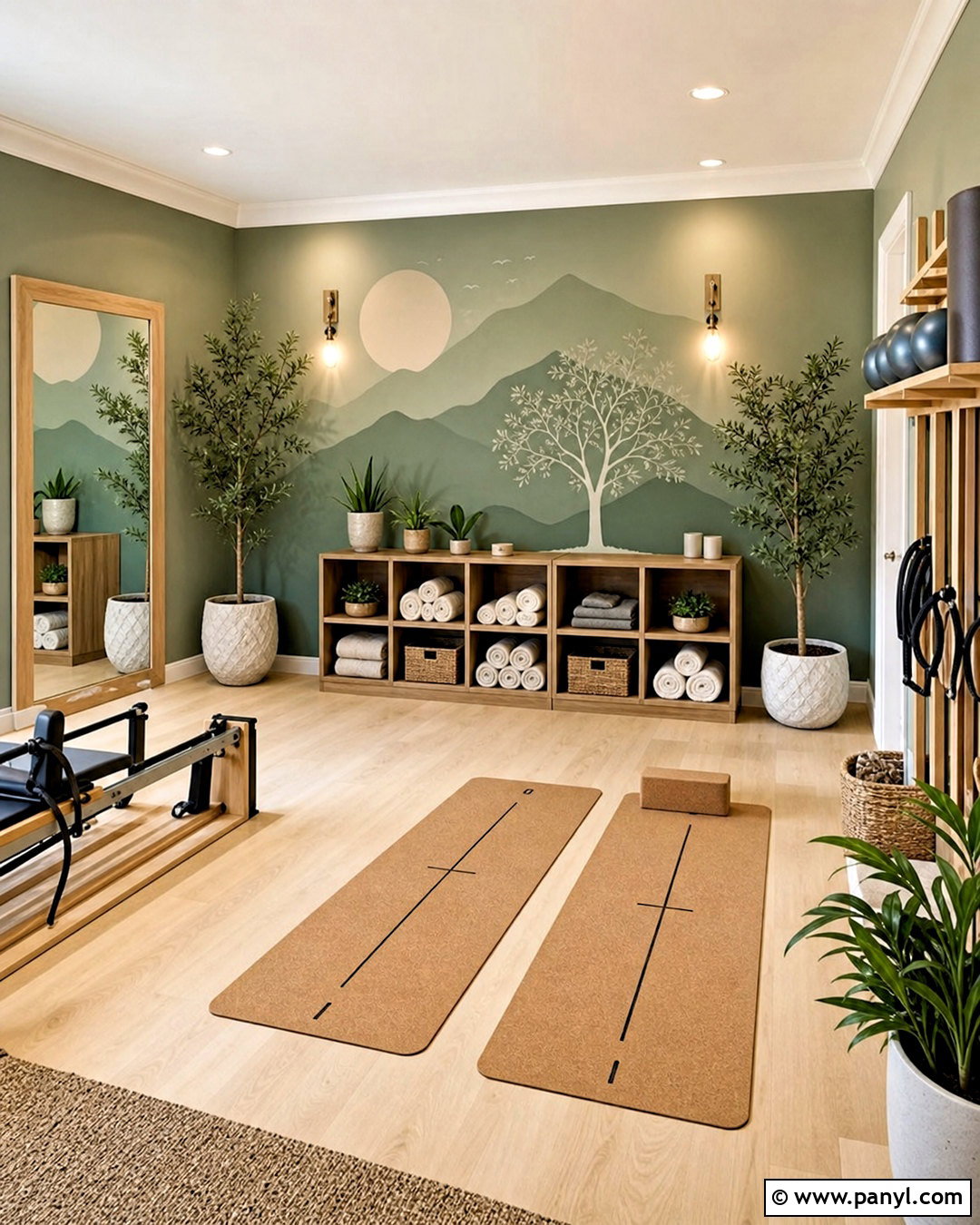 Sage Green Yoga Gym Wall - 20 gym wall painting ideas