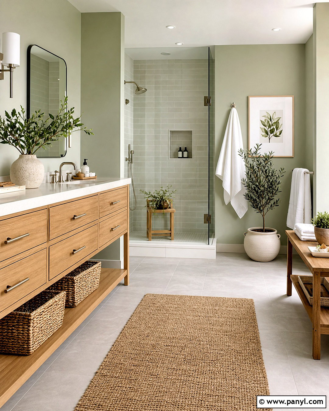 Sage Green and Light Gray Bathroom - 20 gray and green bathroom ideas