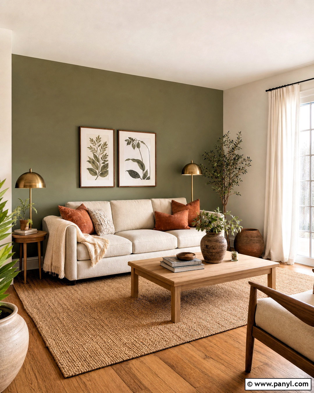 Sage Green and Warm White Walls - 20 wall color combination ideas