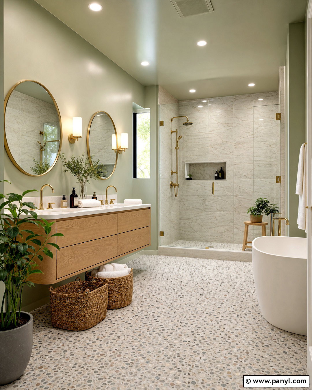 Sage High Gloss Bathroom Walls - 20 high gloss walls