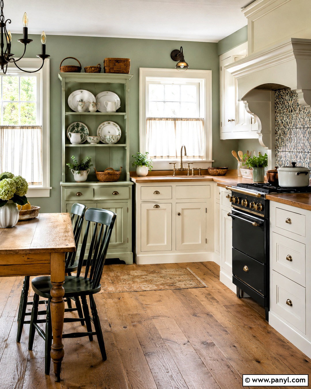 Sage Kitchen Walls In A Cottage Kitchen - 35 sage kitchen walls
