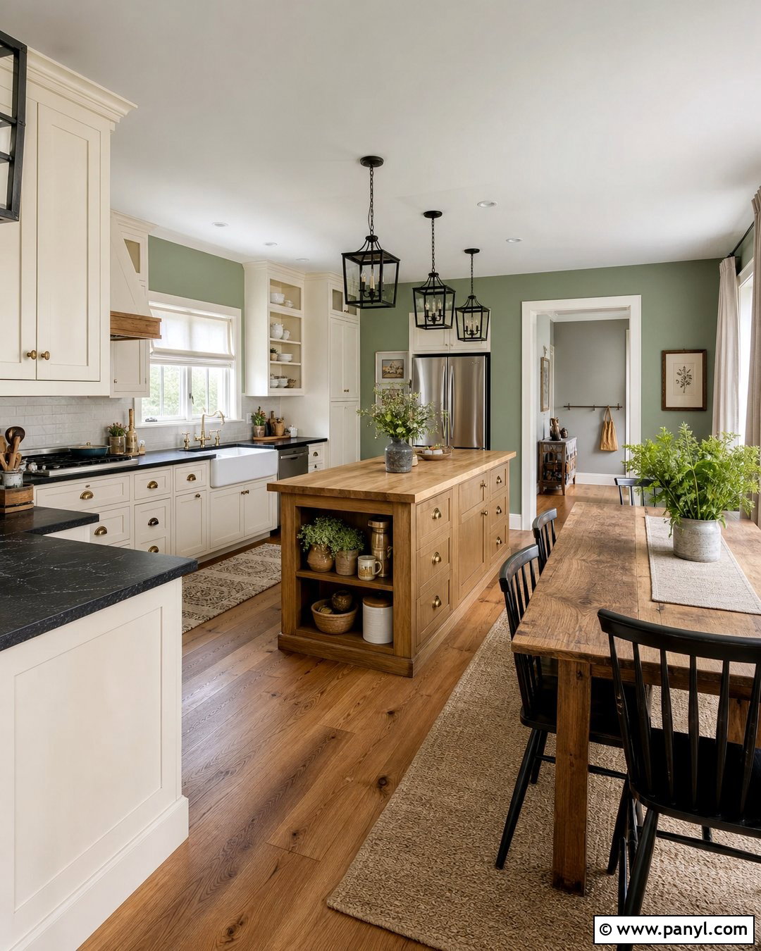 Sage Kitchen Walls In A Farmhouse Kitchen - 25 sage wall kitchen ideas