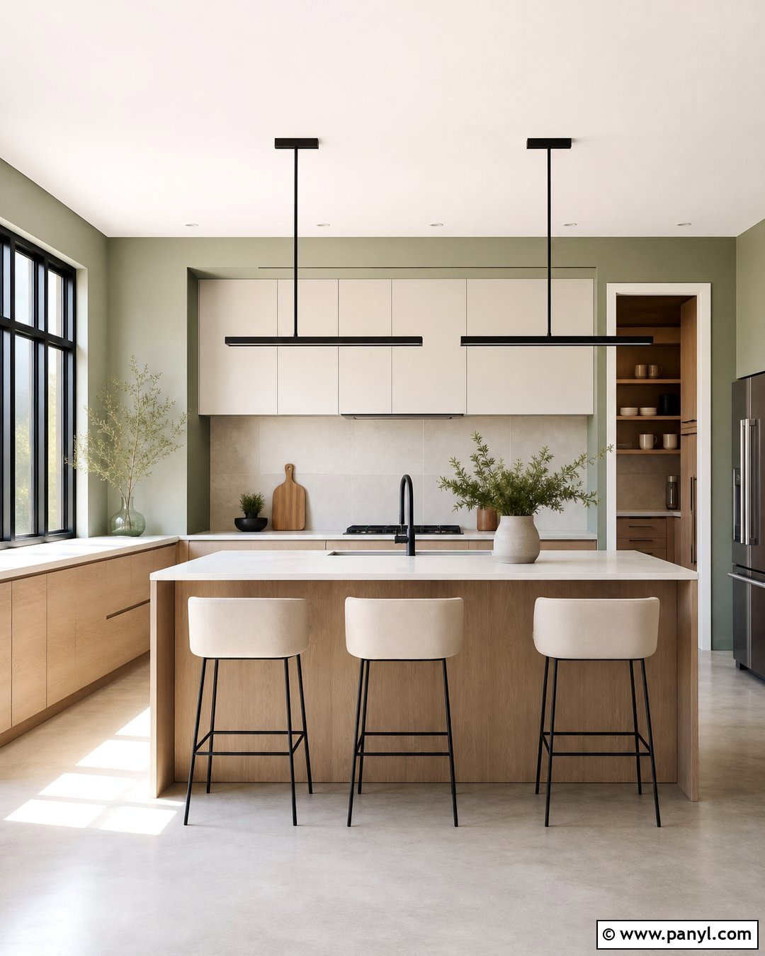 Sage Kitchen Walls In A Modern Kitchen - 25 sage wall kitchen ideas