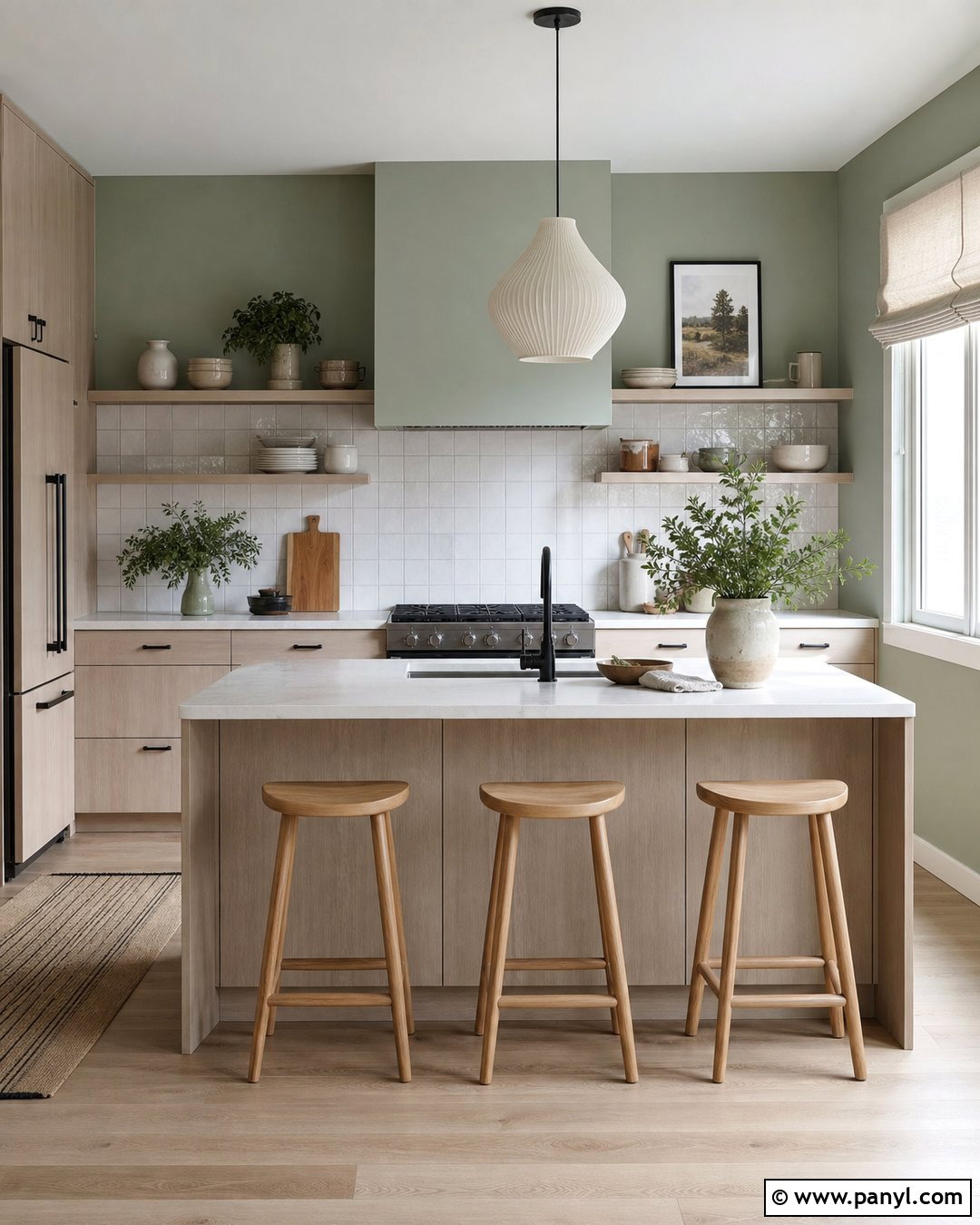 Sage Kitchen Walls In A Scandinavian Kitchen - 25 sage wall kitchen ideas