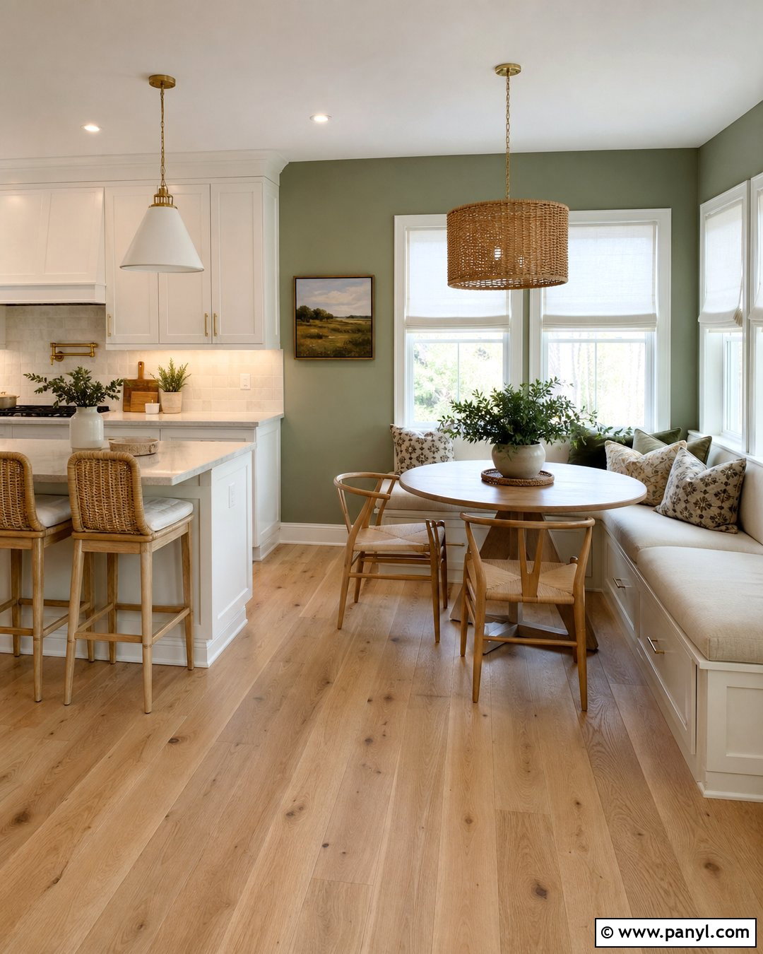 Sage Kitchen Walls With A Breakfast Nook - 25 sage wall kitchen ideas