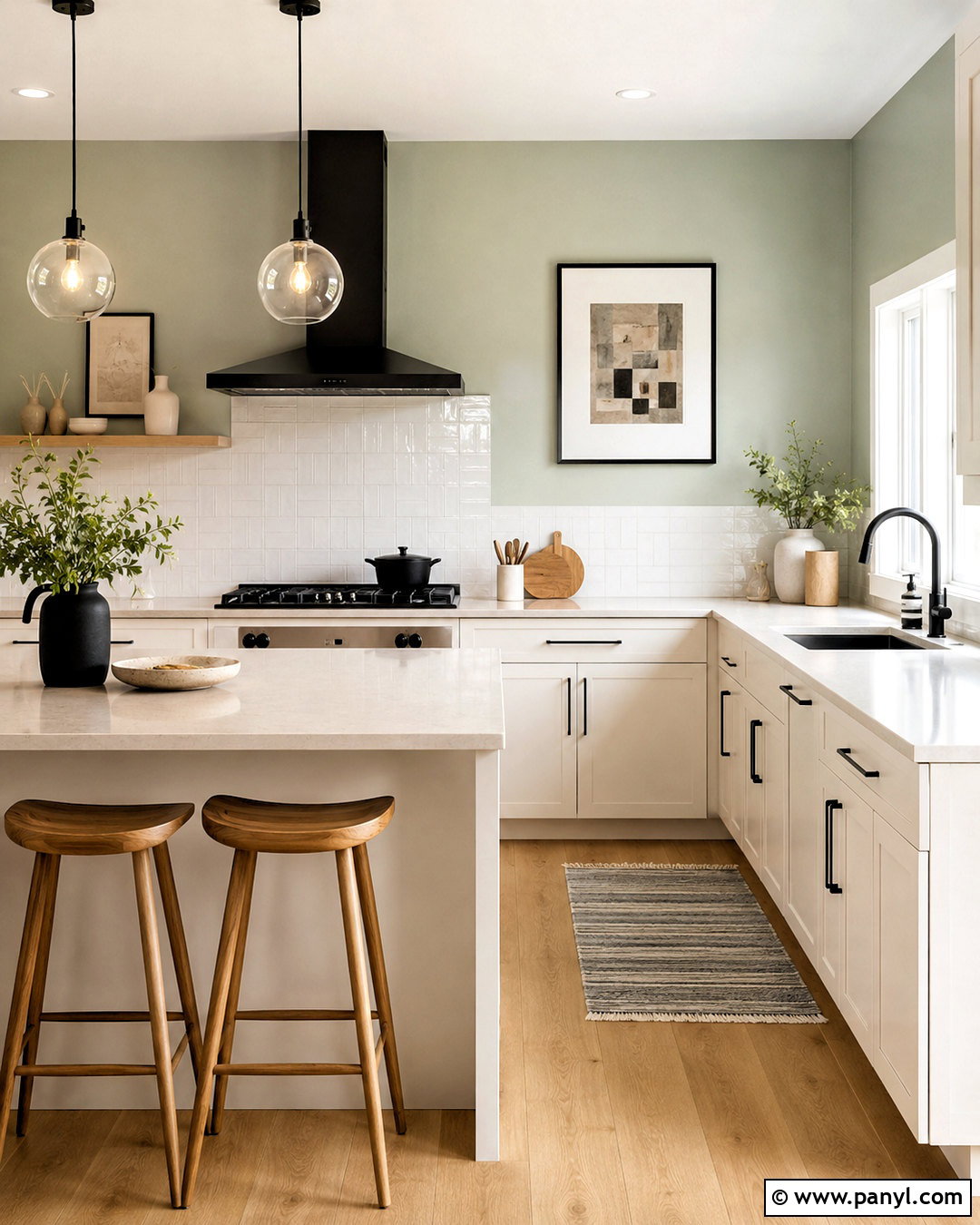 Sage Kitchen Walls With Black Accents - 35 sage kitchen walls