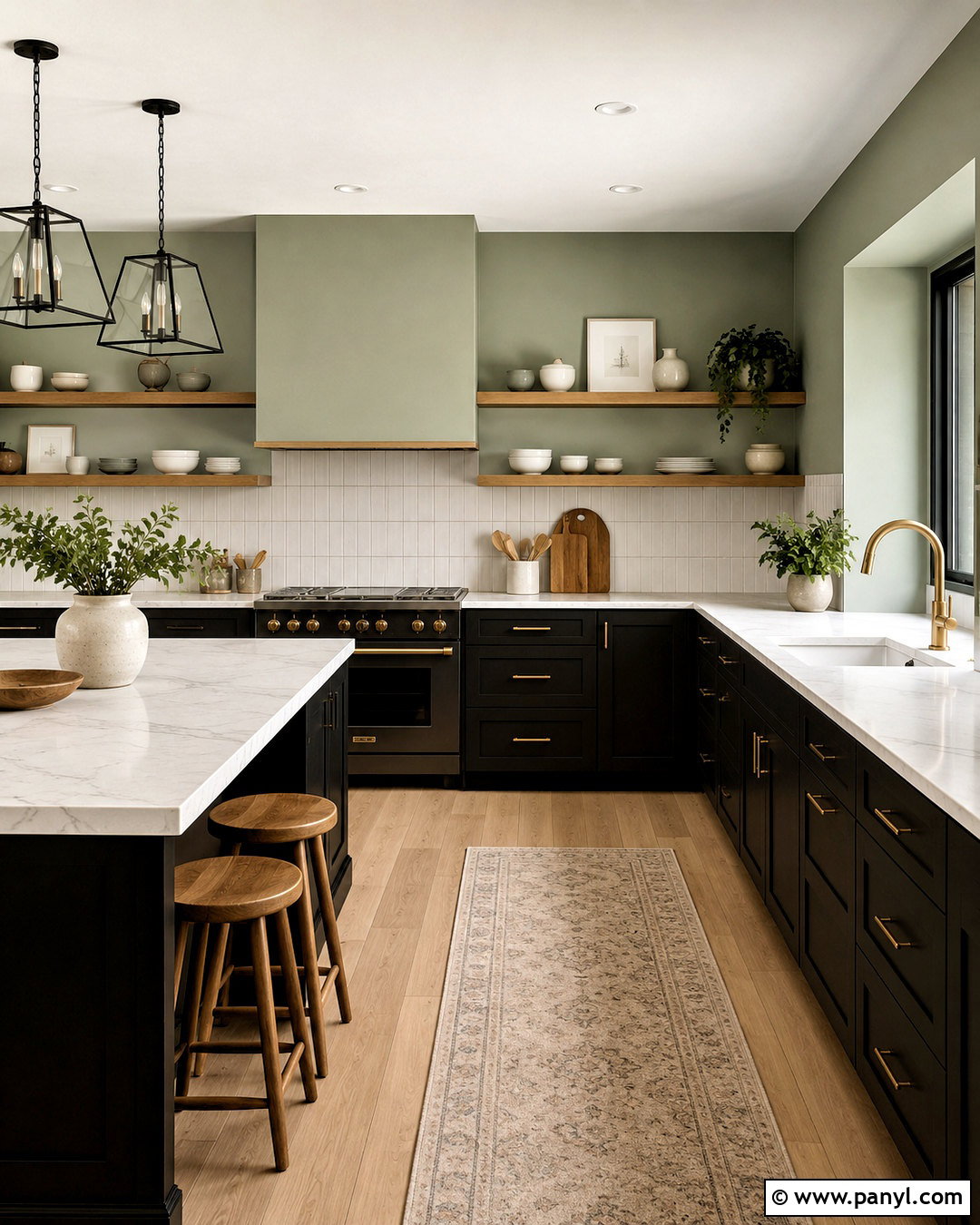 Sage Kitchen Walls With Black Cabinets - 35 sage kitchen walls