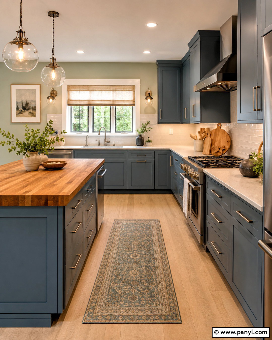 Sage Kitchen Walls With Blue Cabinets - 35 sage kitchen walls