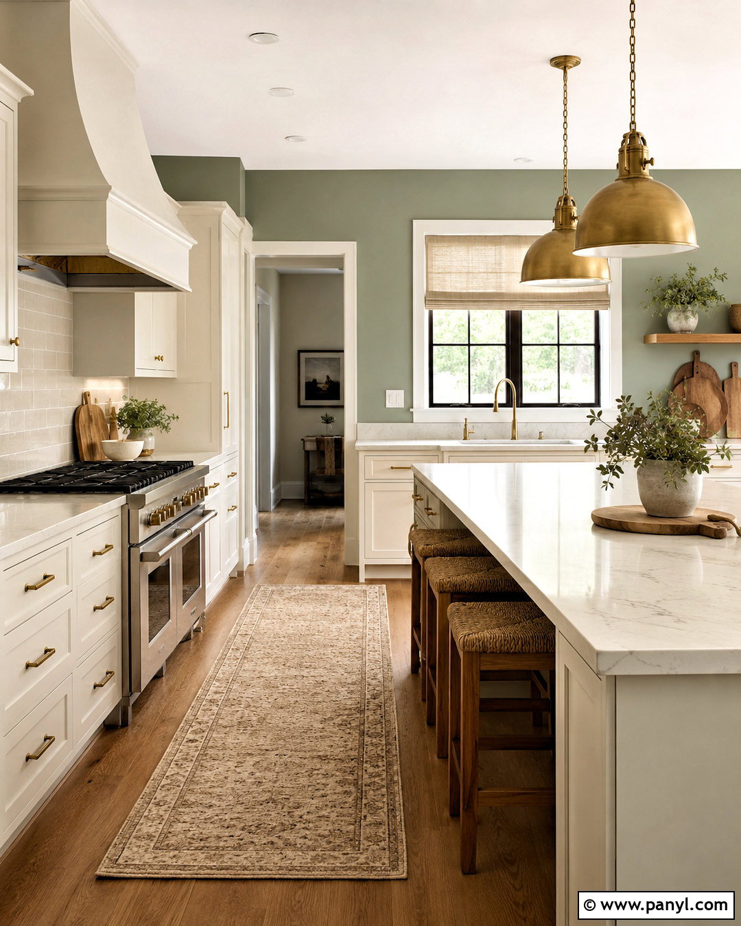 Sage Kitchen Walls With Brass Hardware - 35 sage kitchen walls