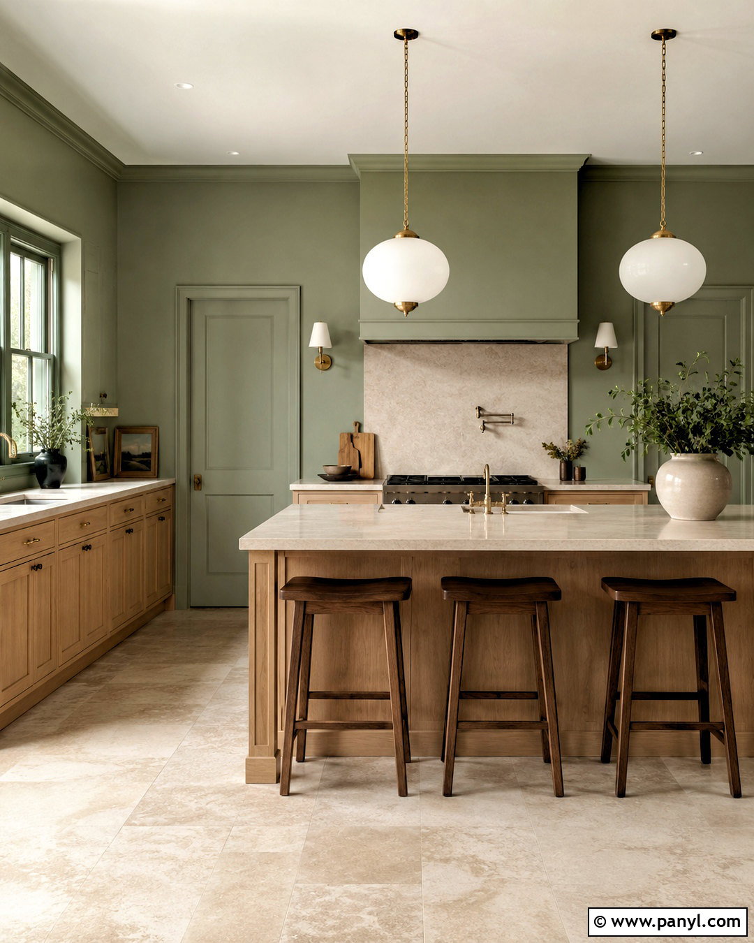 Sage Kitchen Walls With Color Drenched Trim - 35 sage kitchen walls