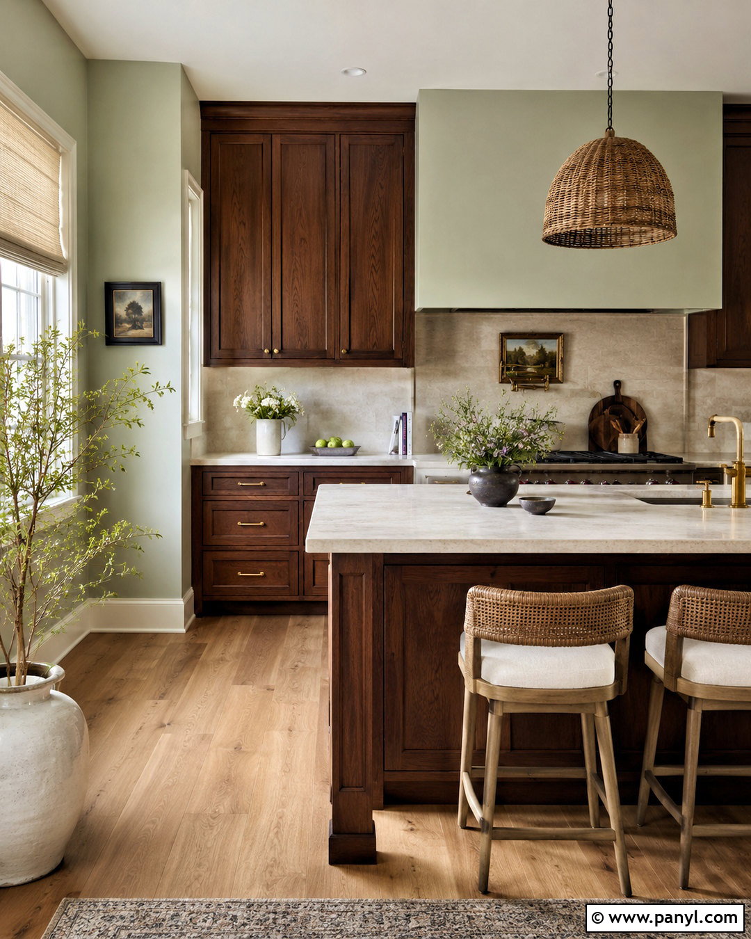 Sage Kitchen Walls With Dark Wood Cabinets - 35 sage kitchen walls