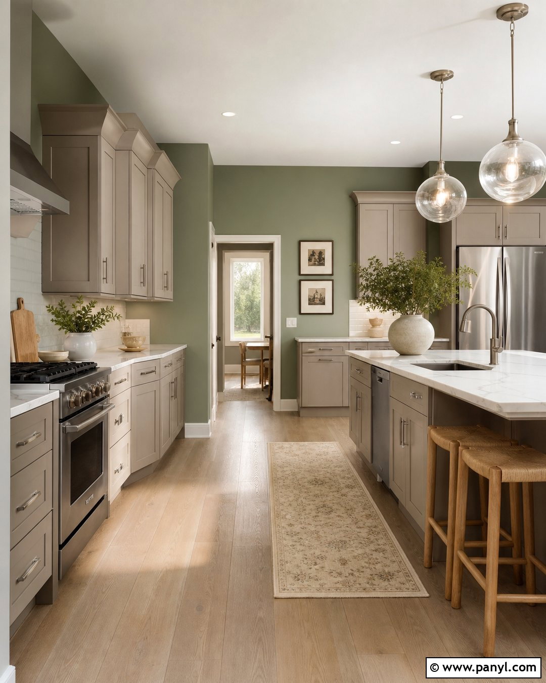 Sage Kitchen Walls With Gray Cabinets - 25 sage wall kitchen ideas