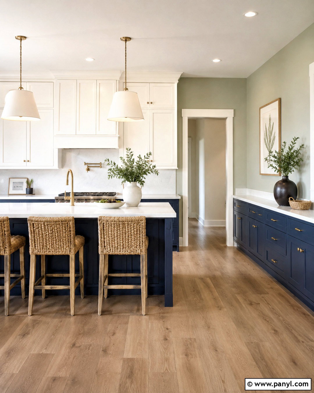 Sage Kitchen Walls With Navy Cabinets - 35 sage kitchen walls