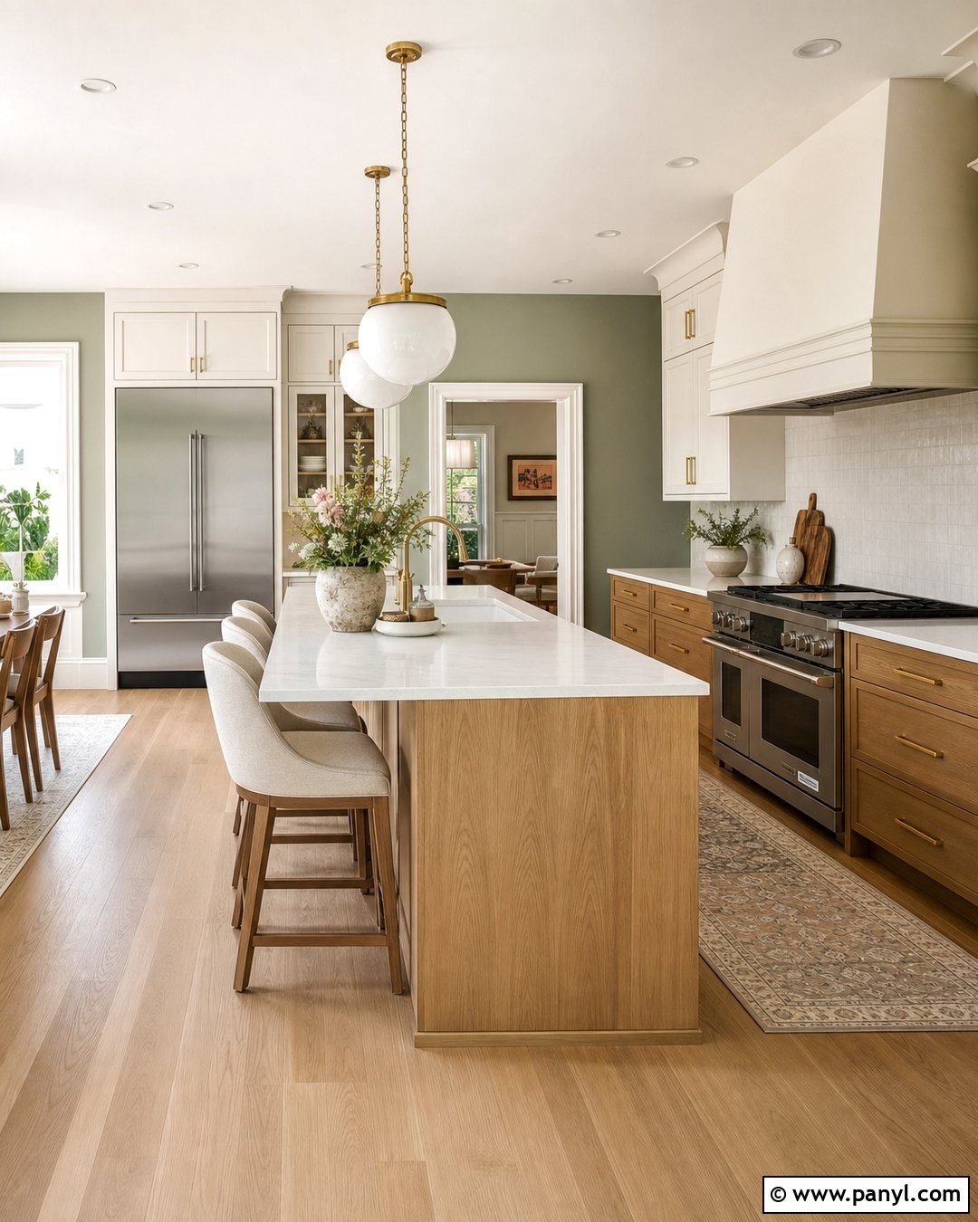 Sage Kitchen Walls With White Quartz - 25 sage wall kitchen ideas