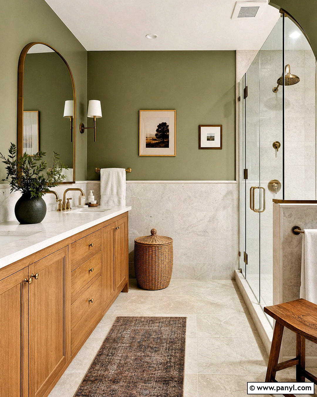 Sage Lacquered Bathroom Walls - 20 lacquered walls