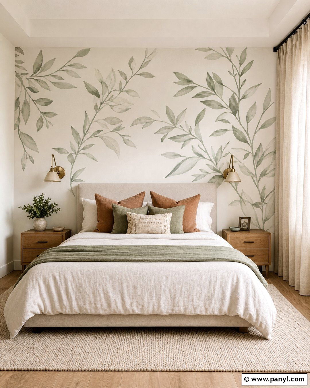 Sage Leaf Bedroom Wall - 20 Wall Paint Leaves