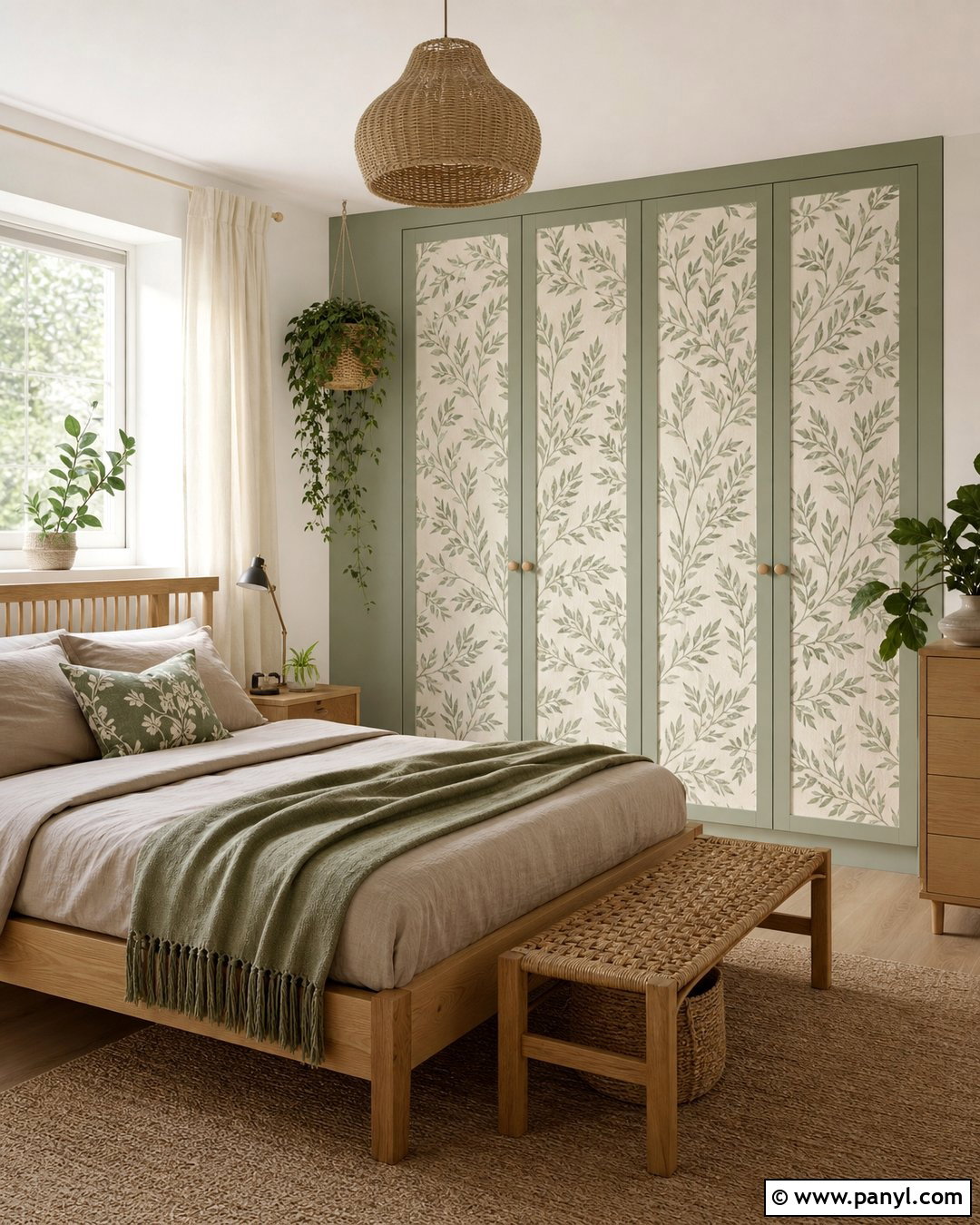 Sage Leaf Wardrobe Wallpaper - 40 Wardrobe Wallpaper Ideas