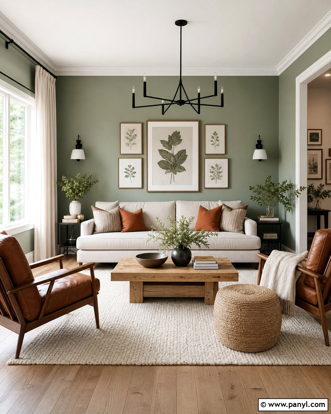 Sage Light Green Accent Wall Living Room - 30 Light Green Accent Wall Ideas
