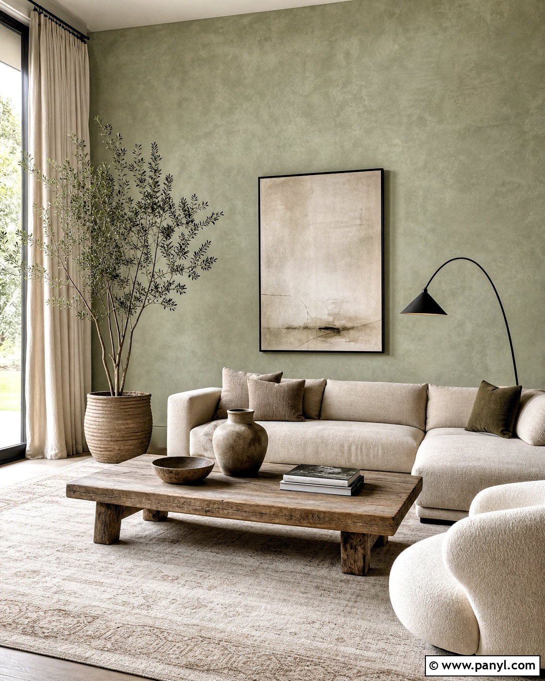 Sage Limewash Accent Wall - 20 sage accent wall ideas