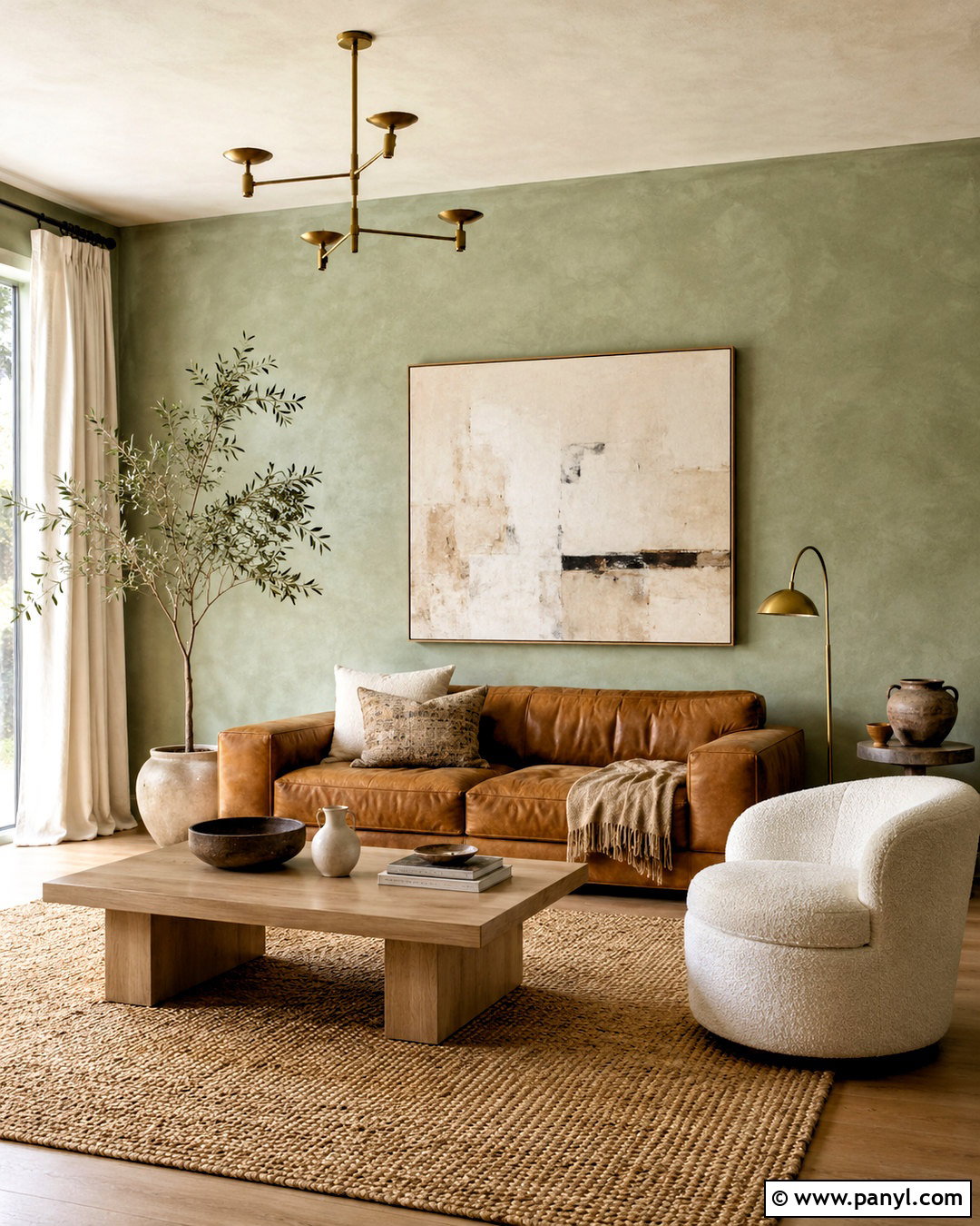 Sage Limewash Living Room Wall - 20 living room wall designs