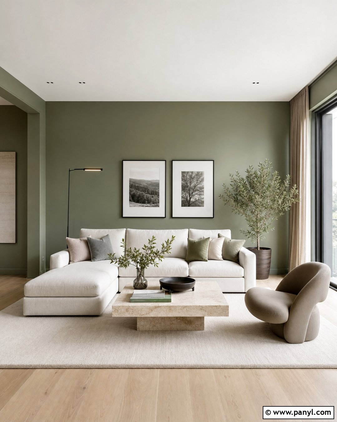 Sage Living Room Walls With Modern Decor - 25 Sage Living Room Walls