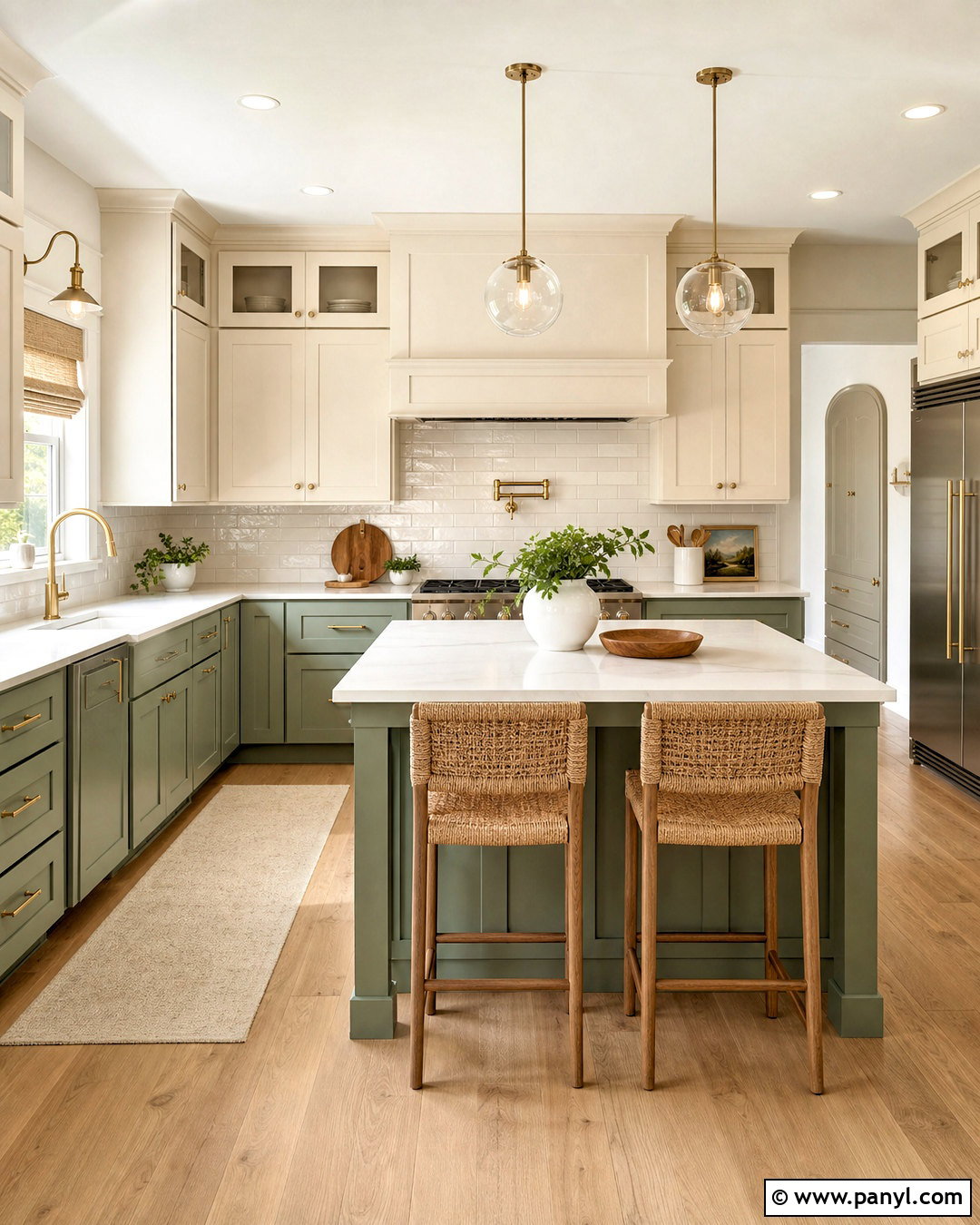 Sage Lower Cabinets And Cream Upper Cabinets - 20 sage and cream kitchen ideas