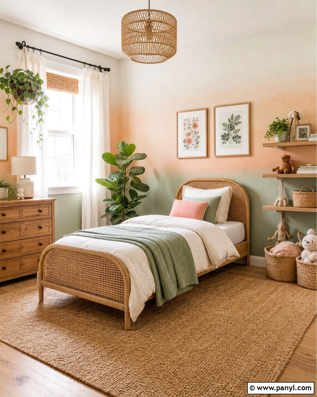 Sage Peach Pastel Ombre Wall - 20 Pastel Ombre Wall In Kids Room Ideas