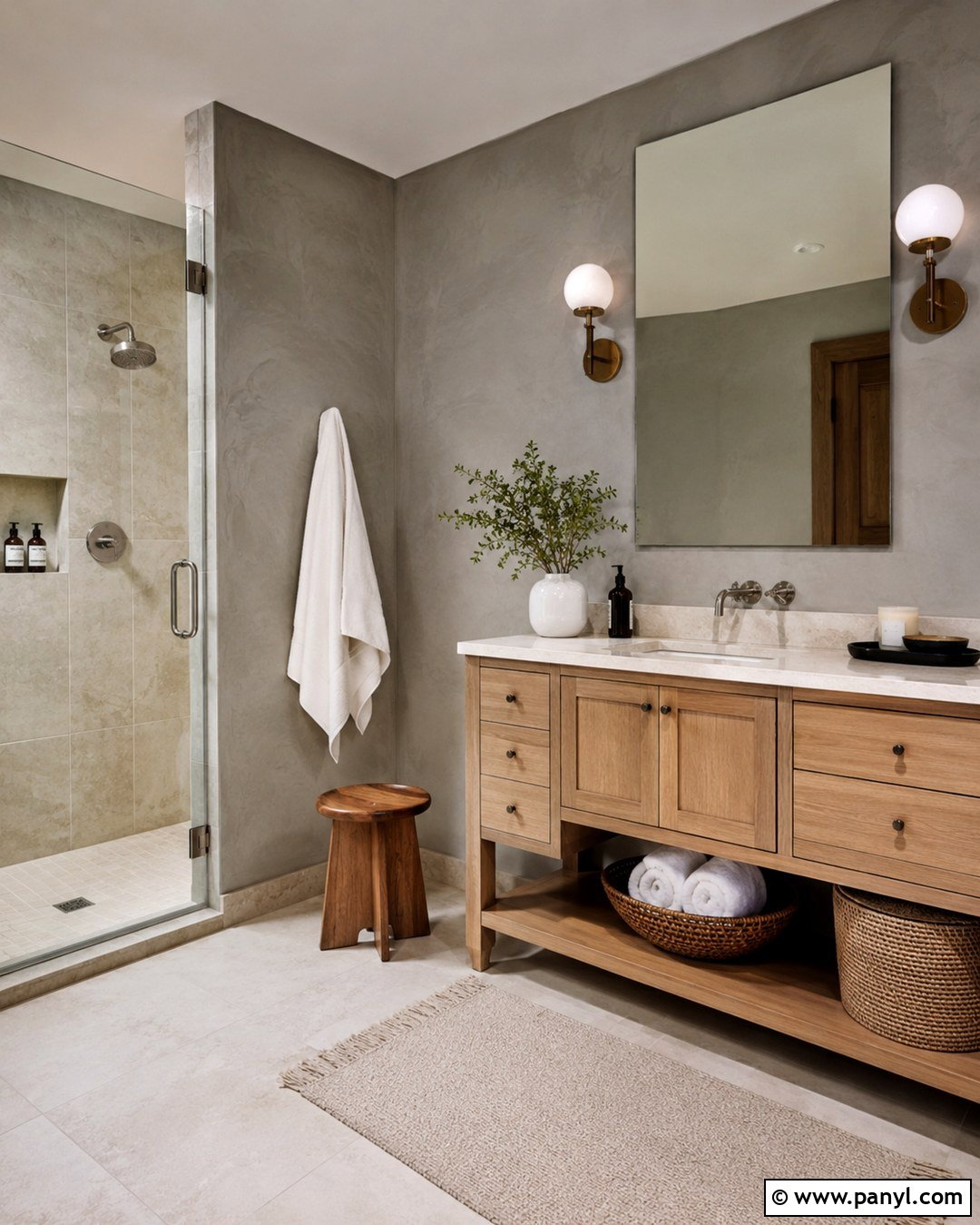 Sage Roman Clay Bathroom - 20 Roman Clay Paint Walls