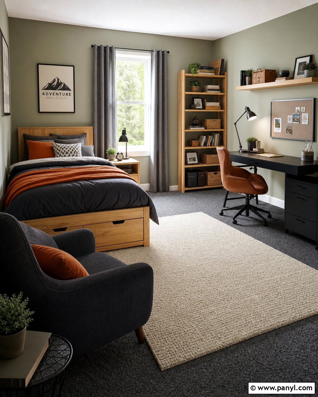 Sage Teen Bedroom With Grey Carpet - 20 Sage Walls Grey Carpet Ideas