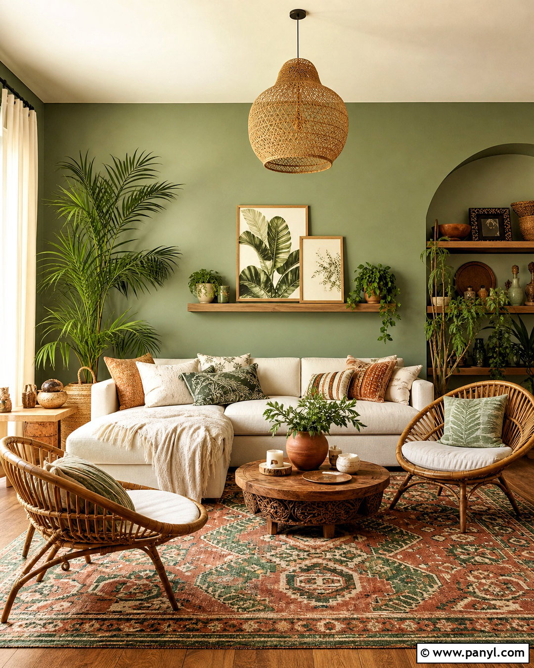 Sage Walls Boho Living Room - 20 sage walls living room ideas