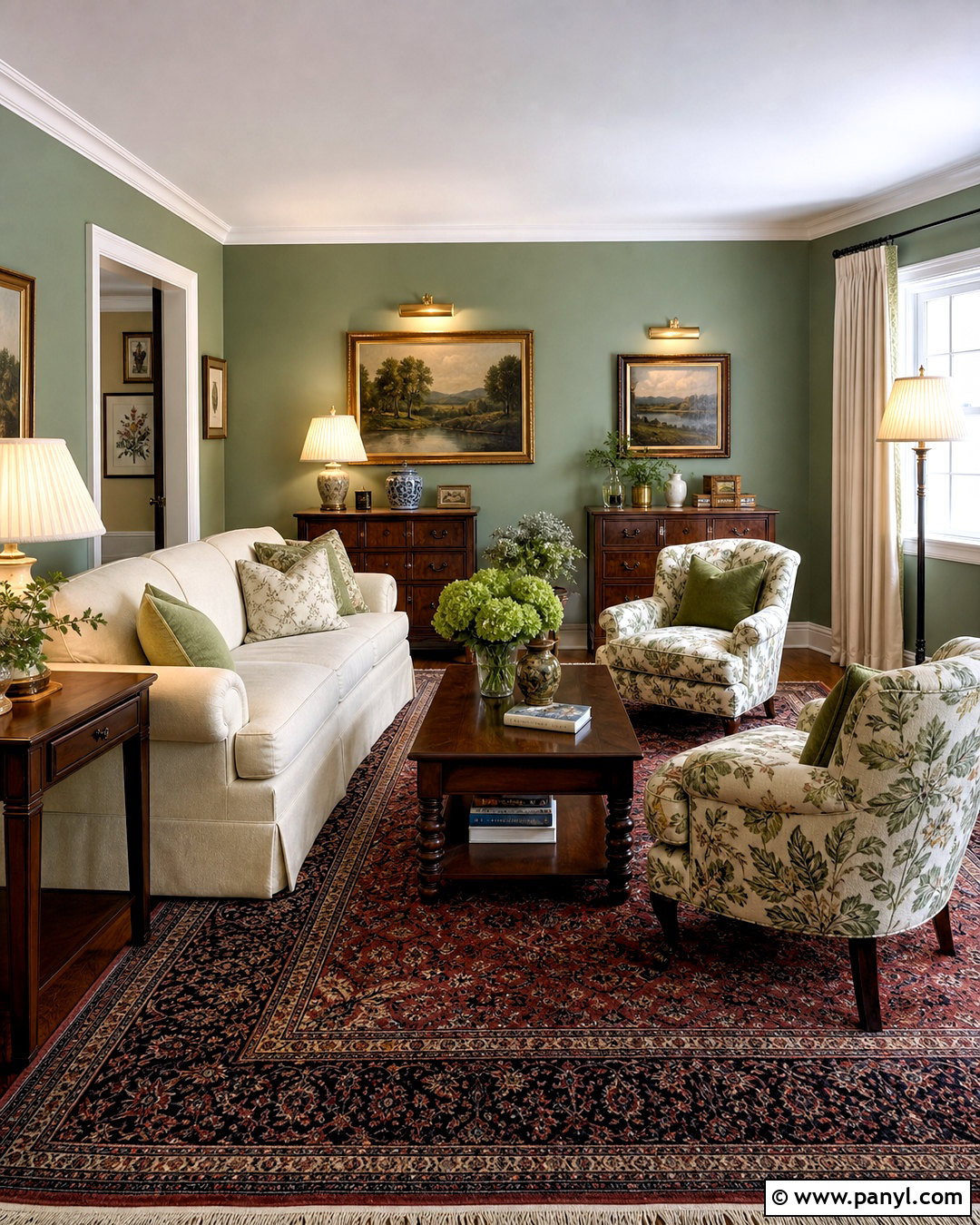 Sage Walls Traditional Living Room - 20 sage walls living room ideas