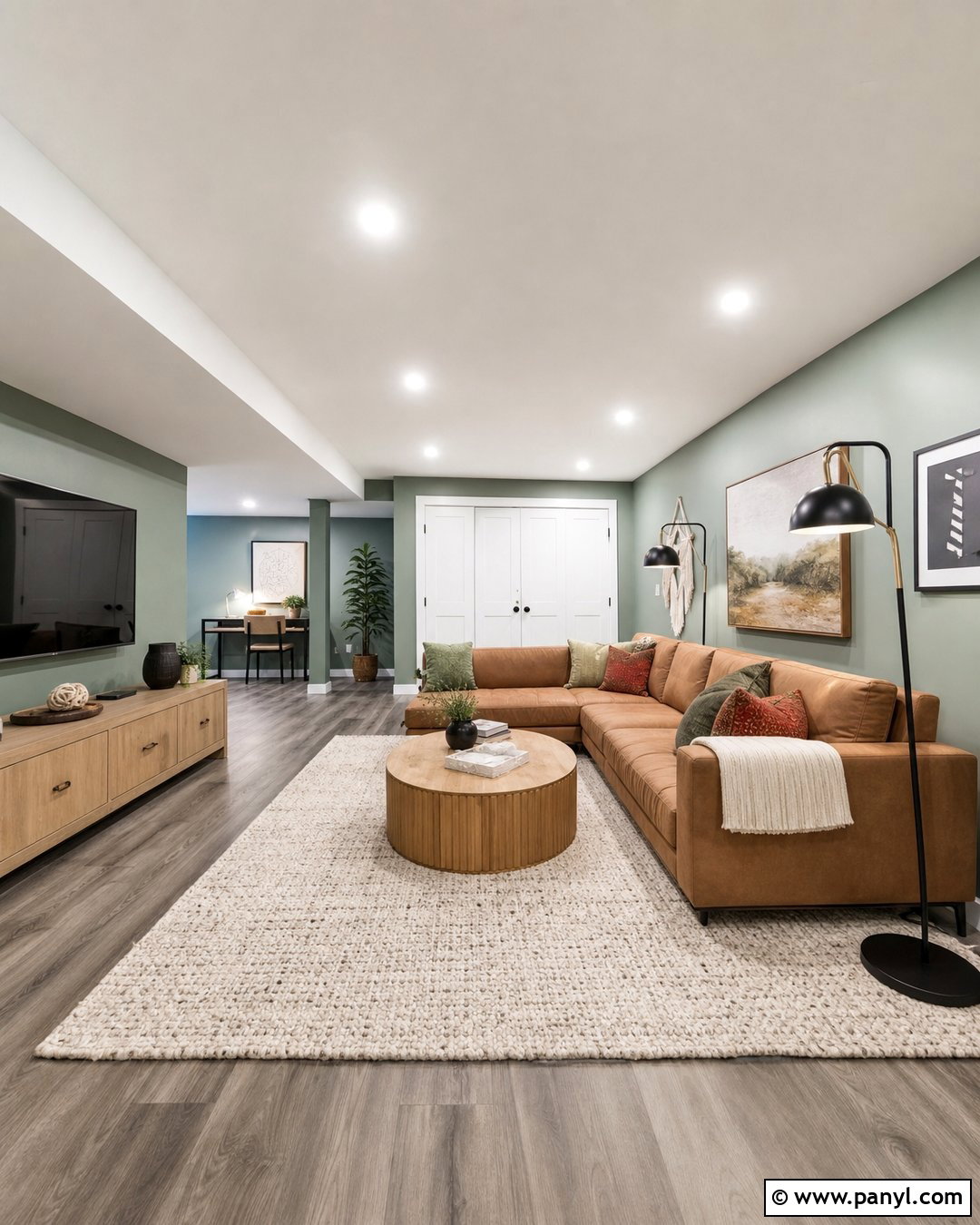 Sage Walls With Grey Basement Floor - 20 Sage Walls Grey Floor Ideas