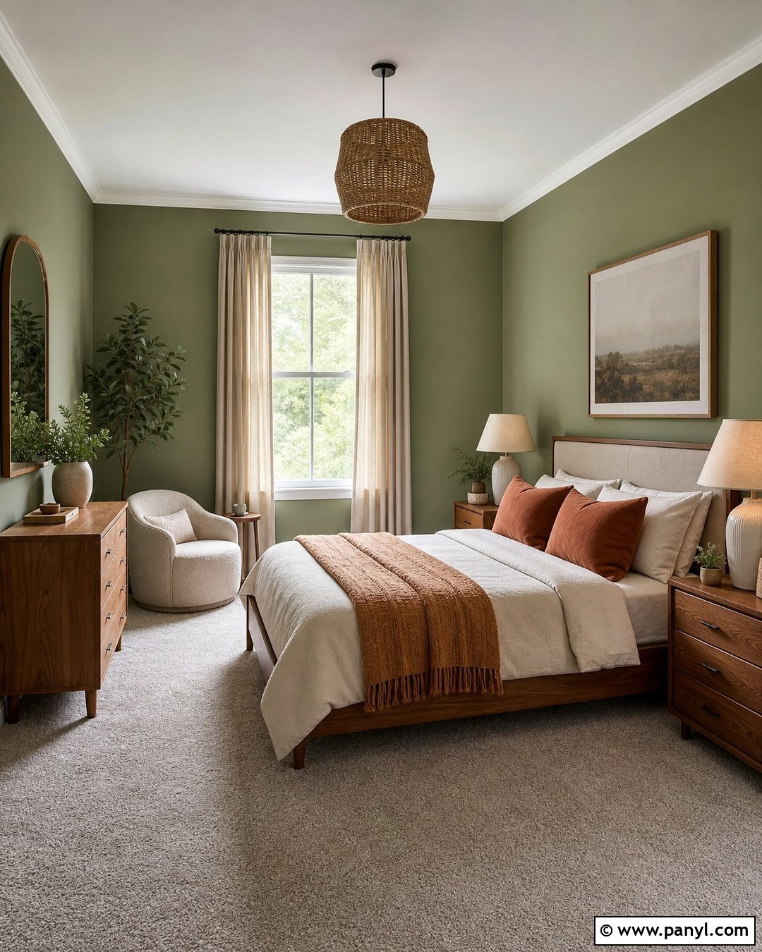Sage Walls With Grey Carpet Bedroom - 20 Sage Walls Grey Floor Ideas