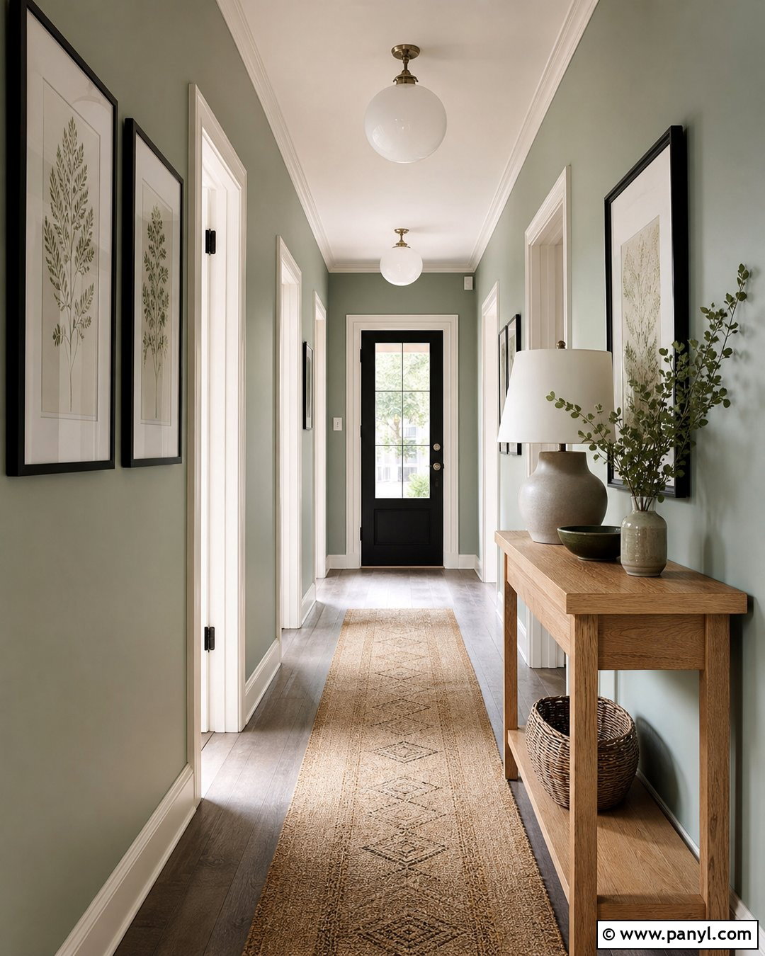 Sage Walls With Grey Hallway Floor - 20 Sage Walls Grey Floor Ideas