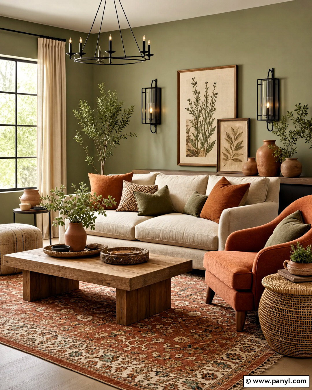 Sage Walls With Terracotta Decor - 20 sage walls living room ideas