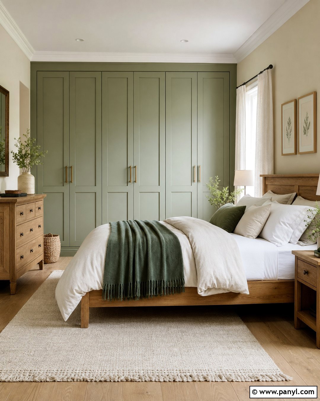 Sage Wardrobe With Cream Walls - 25 Wardrobe And Wall Color Combination Ideas