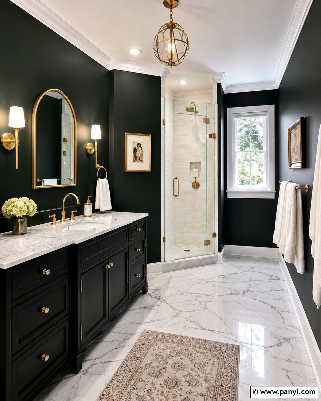 Salamander Bathroom With Brass Fixtures - 20 Benjamin Moore Salamander Bathroom Ideas