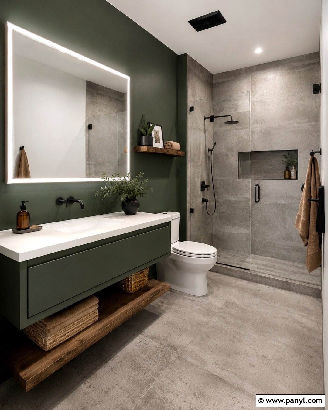 Salamander Bathroom With Concrete Finishes - 20 Benjamin Moore Salamander Bathroom Ideas