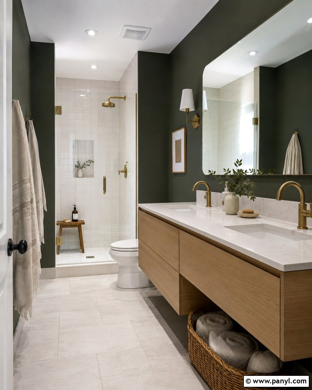 Salamander Bathroom With White Oak Vanity - 20 Benjamin Moore Salamander Bathroom Ideas