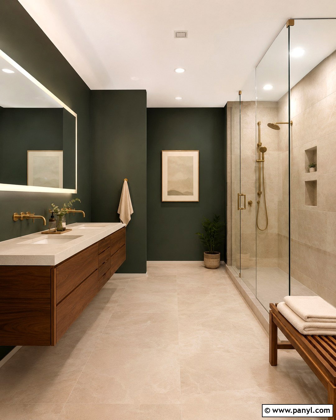 Salamander Spa Bathroom With Stone Tile - 20 Benjamin Moore Salamander Bathroom Ideas
