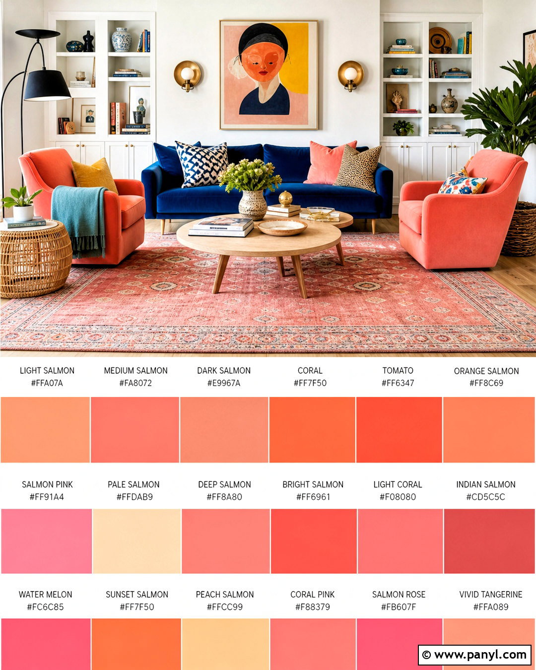 Salmon And Cobalt Blue Color Palette - 20 salmon color palette ideas