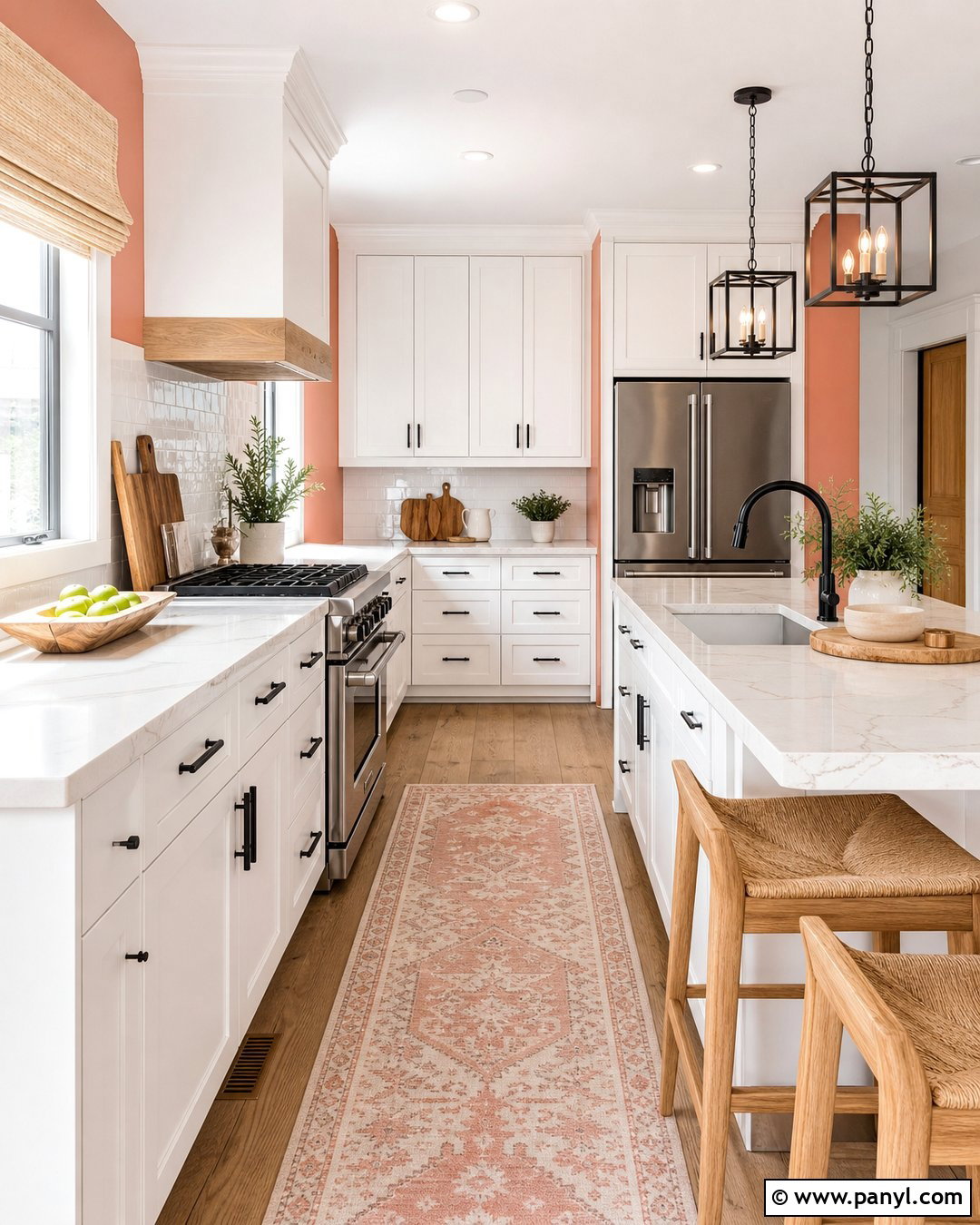 Salmon And White Kitchen - 30 Salmon Wall Color Ideas